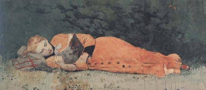 Winslow Homer The New Novel (mk44) oil painting picture
